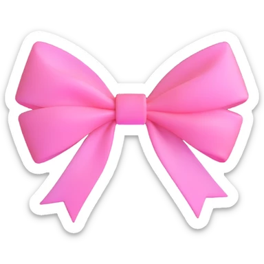 pink bow with frosted glass effect sticker