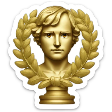 Laurel wreath napoleon golden statue sticker