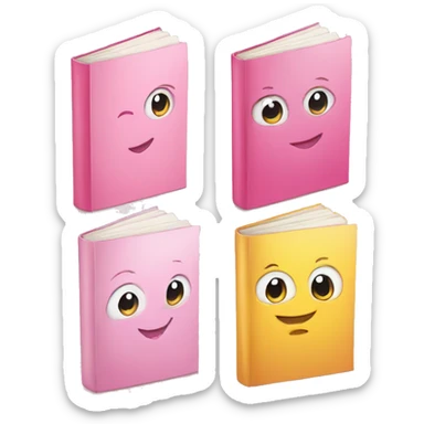 4 Books in 2 pink and 2 baby pink  sticker