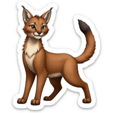 Epic Cute Dark Warm Caracal-Bobcat-Sergal-Vernid full body sticker
