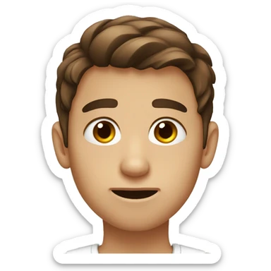 Brown hair boy with dry eyes sticker