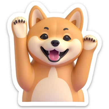 shiba inu, excited sticker