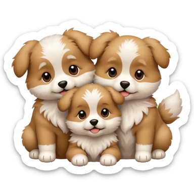3 puppies sticker