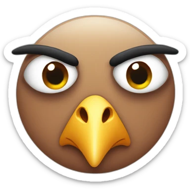 human chicken eyes crossed angry sticker