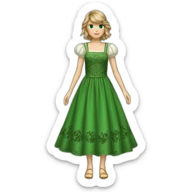 green folklore dress Taylor swift sticker