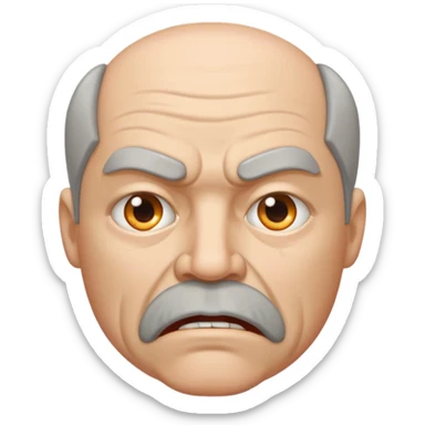 50 year old white male with an open mouth. Only his mouth is made of concrete with thick sides resembling a street gutter. He should look slightly angry but the joke is on him. sticker