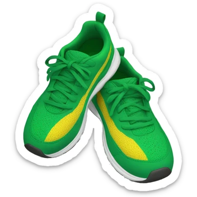 Yellow Running shoes with Green bottom sticker