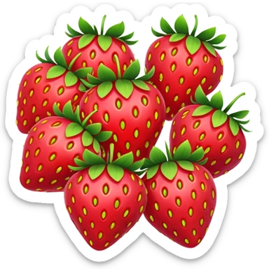 rainbow shining strawberries falling sticker