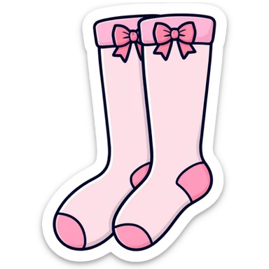 Cute pink socks with bows sticker