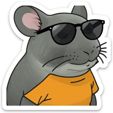 Chinchilla with sunglasses sticker