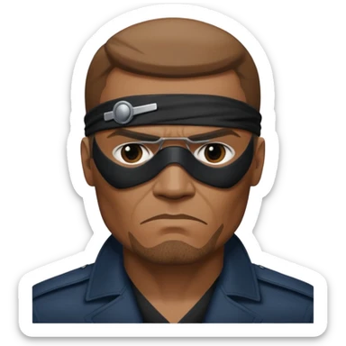 Create nick fury Superhero Emoji face only sticker