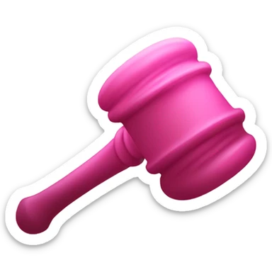 Pink judge mallet in pink sticker