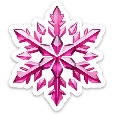 Pink crystal gemstone snowflake  sticker