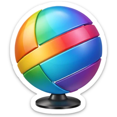 Tv globo logo with rainbow line and a ball sticker