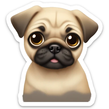 Fawn pug puppy sticker