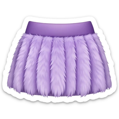 super realistic light purple fur mini skirt isolated sticker
