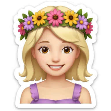 flower crown girl sticker