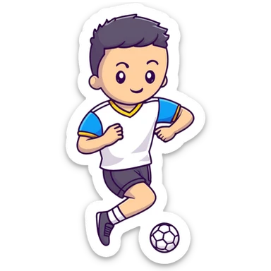 Ukrainian young man in a white embroidered shirt playing sports sticker