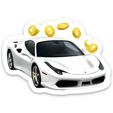 money flying out of ferrari supercar sticker