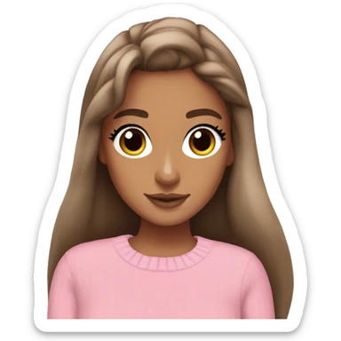 Ariana Grande brown hair in pink jumper  sticker