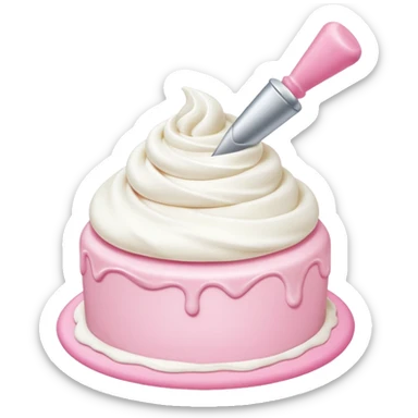 pink piping bag and white frost sticker