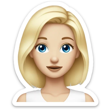 skin care, blonde girl with Blue Eyes  sticker