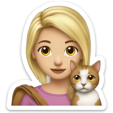 Bonde-girl-with-cat-and-horse sticker