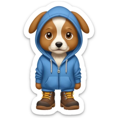 Dog with hoodie and some good boots sticker