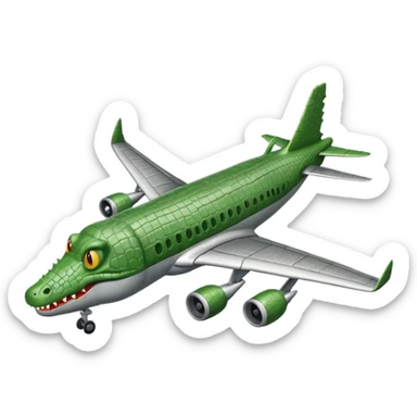 No pero un avions com cara de cocodrillo  i el cuerpo gris sticker
