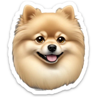 Light sable cream coloured Pomeranian face with black hairs sticker