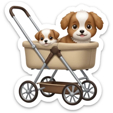 Stroller in puppy sticker