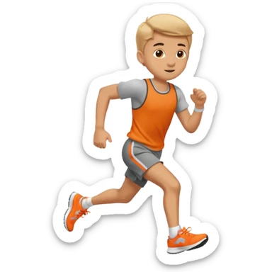 High resolution of ful body kid running  sticker