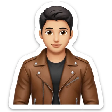 generate a pretty bratz siddharth malhotra, LEAN BUT MUSCULAR WEARING A LEATHER JACKET sticker