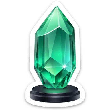 Magic green mineral crystal On the stand sticker