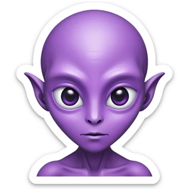 Purple alien with third eye sticker