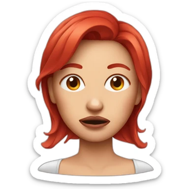 vegan woman red hair disgusted meat sticker