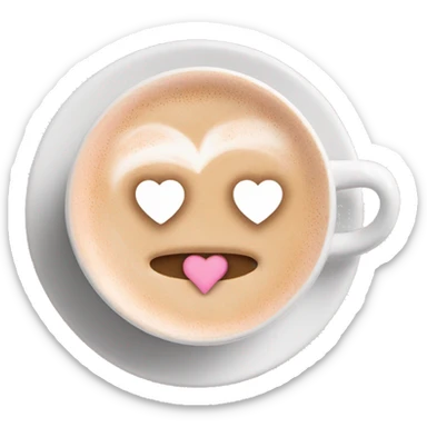 pale pink coffee mug heart shaped cappuccino sticker