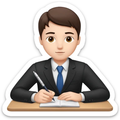business student sitting taking classes sticker