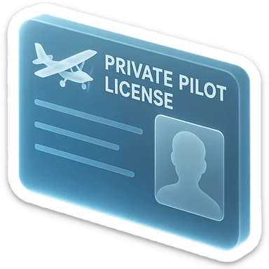 modern private pilot license with a sleek blue and white color scheme and subtle gradients sticker