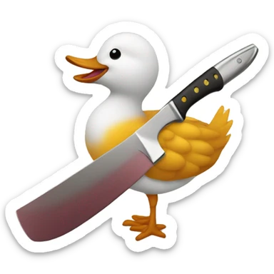 pato agarrando un cuchillo sticker