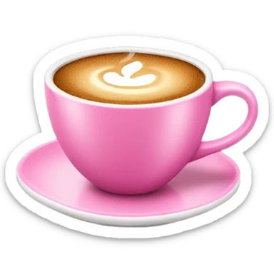 pink cup of coffee sticker