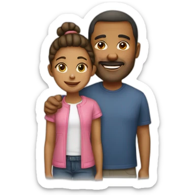 dad and daughter sticker