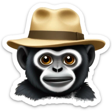 gibbon with hat sticker