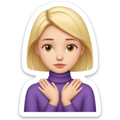 Hands crossed on neck girl  sticker