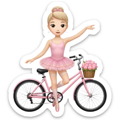 Pretty ballerina on a bicycle sticker