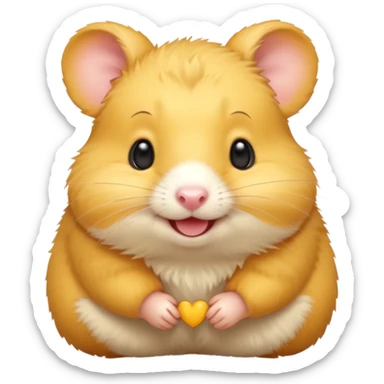 Head of a bright yellow hamster, smiling face
 sticker