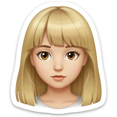 girl with dirty blonde hair and bangs sticker