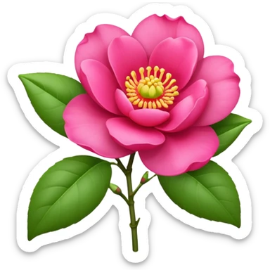 camélia flower with bud hot pink  sticker