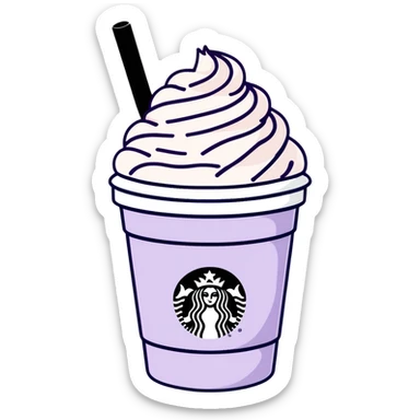 Starbucks lavander white Moca Frapuchino  sticker