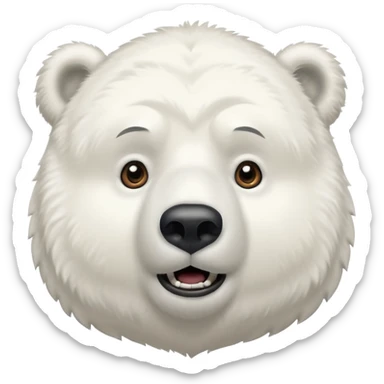polar bear, chin support, suprise, half body sticker